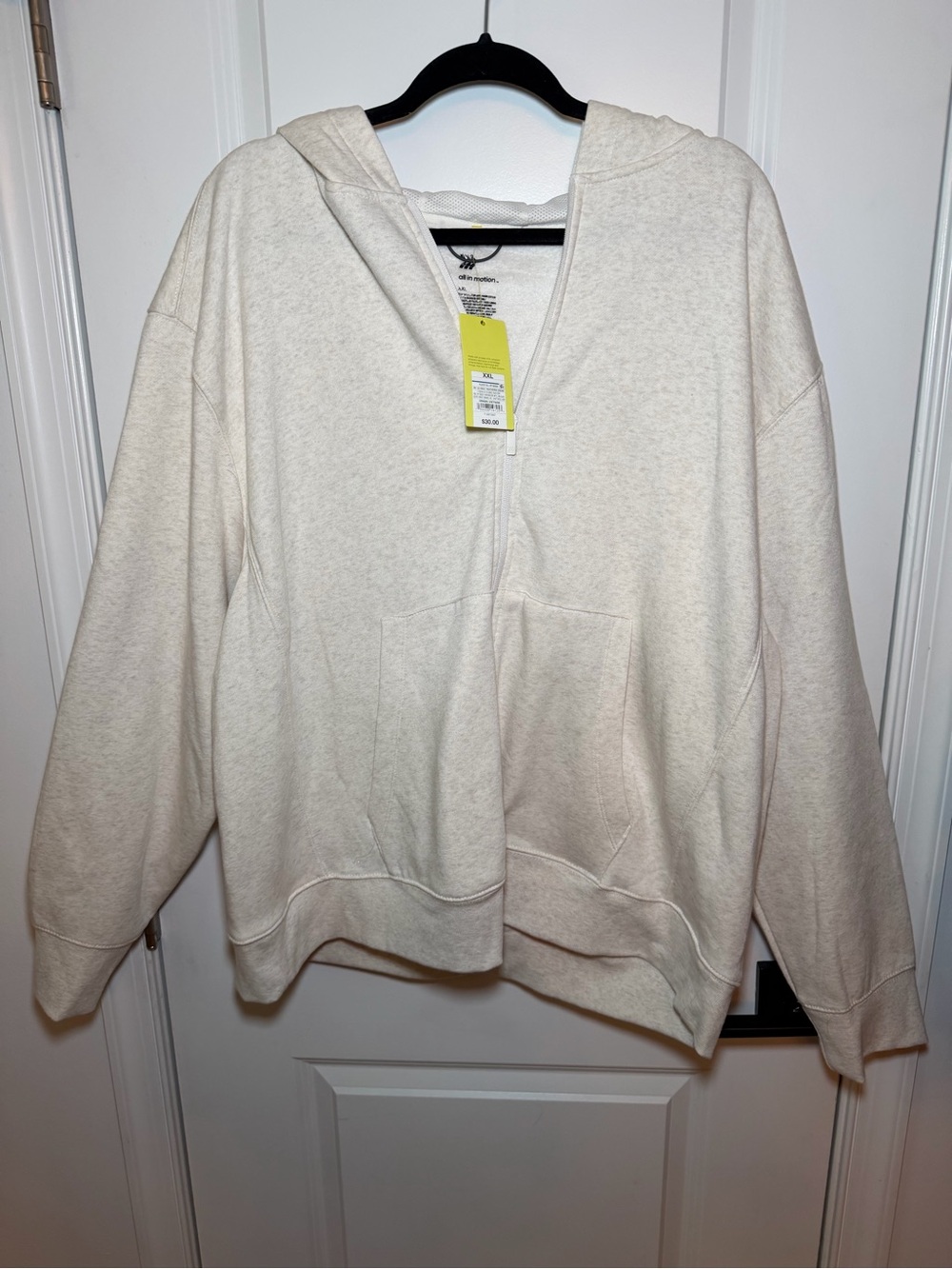 Women's Lightweight Hooded-Zip Sweater - Cream
